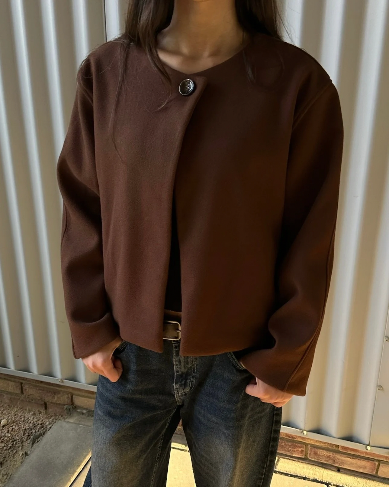 Asymmetria Mocha Wool Jacket