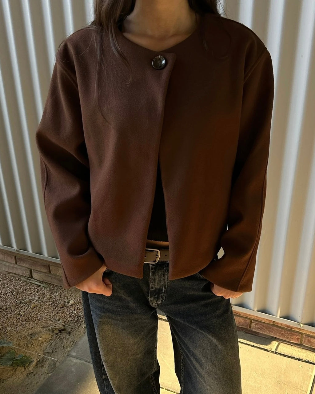 Asymmetria Mocha Jacket