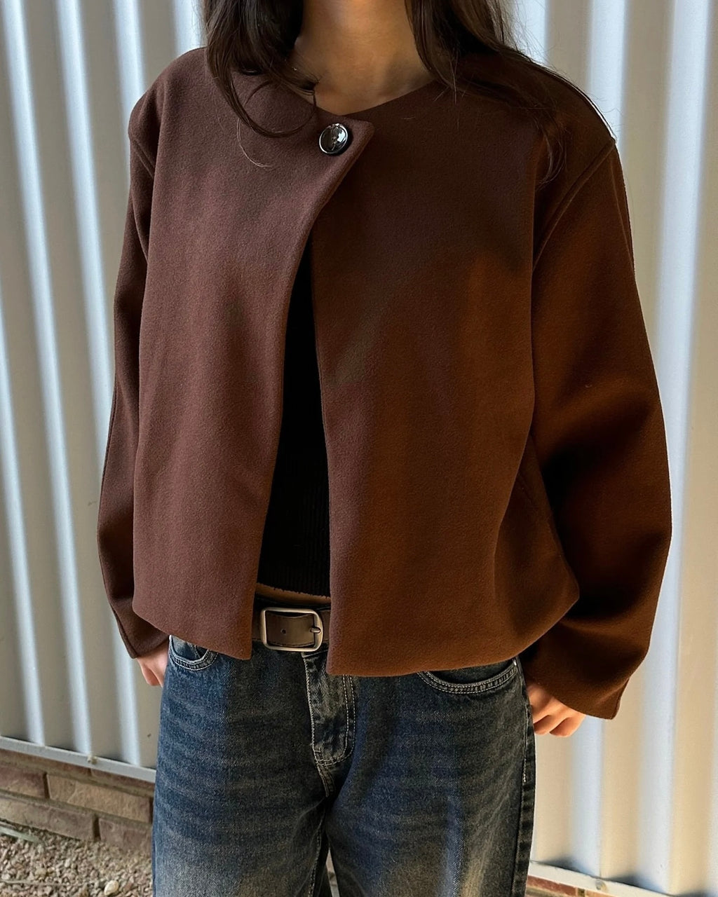 Asymmetria Mocha Jacket