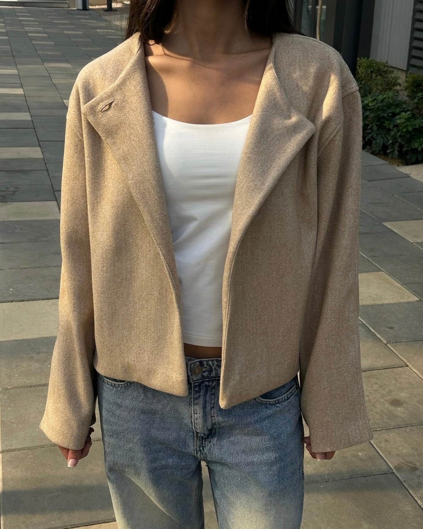 Asymmetria Créme Wool Jacket
