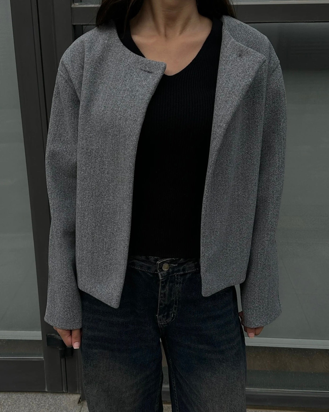 Asymmetria Stone Wool Jacket