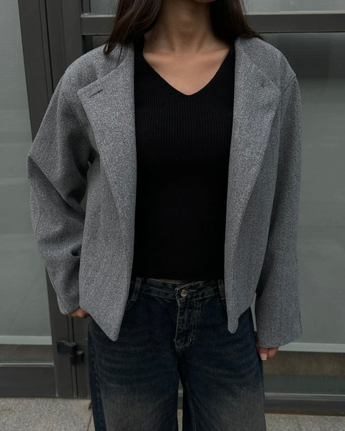 Asymmetria Stone Wool Jacket